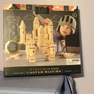 fao schwarz 75 piece solid wood castle blocks